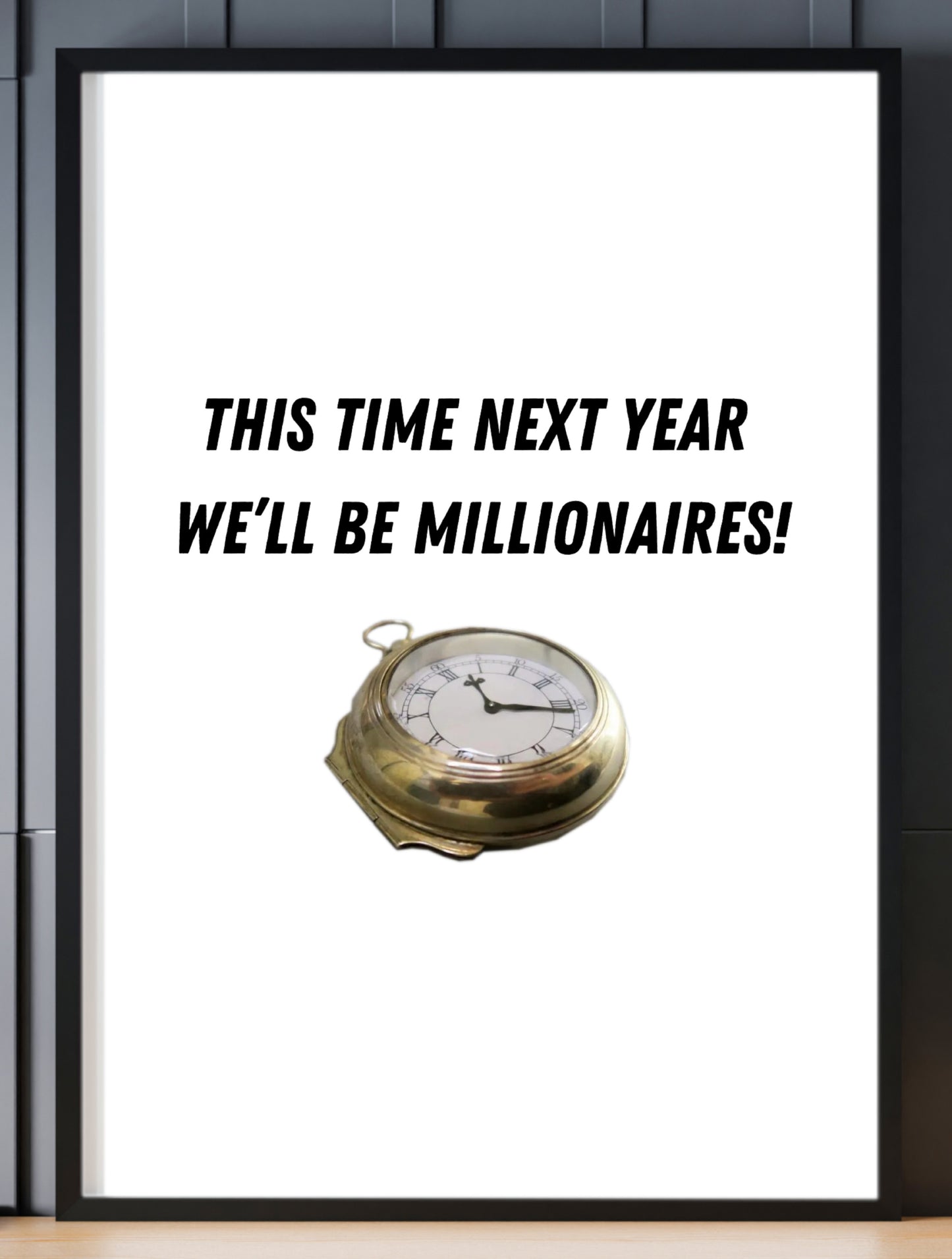 Millionaires! A4 Framed Comedy print.